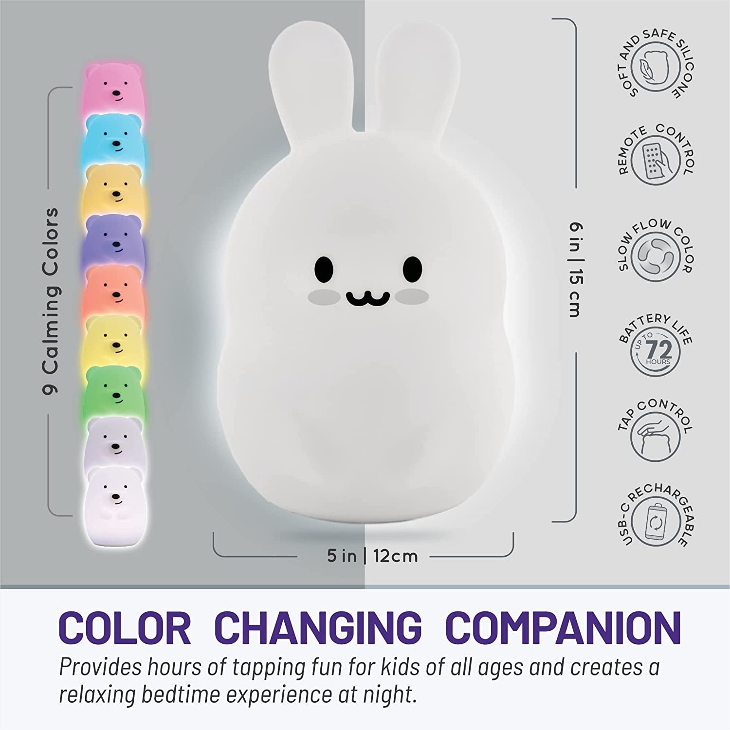 , Night Light Kids, Kids Lamp, Kids Night Light, Baby Night Light, Toddler Night Light, Cute Night Light, Bunny Night Light for Girls, Nightlight for Kids Room, Rechargeable Battery