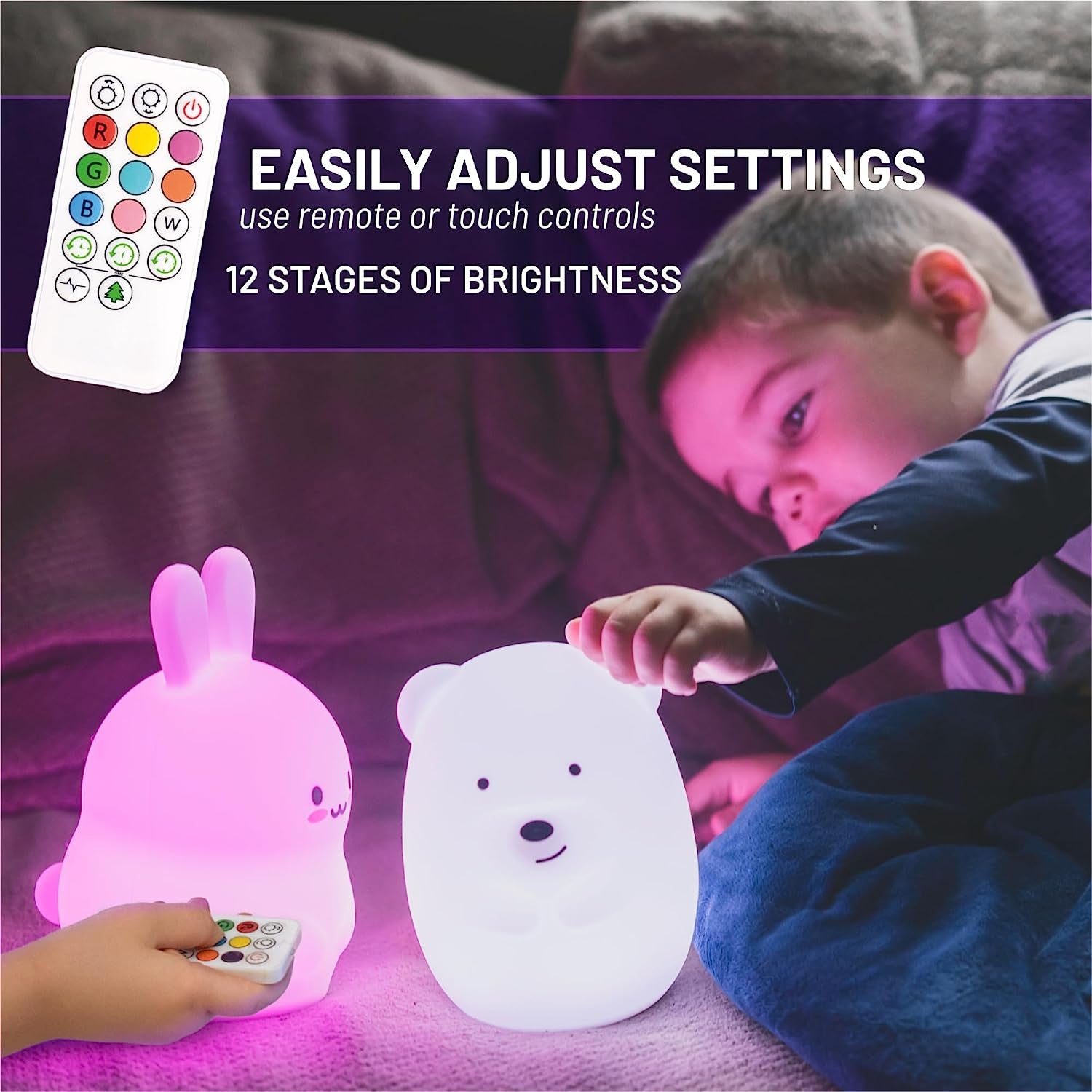 , Night Light Kids, Kids Lamp, Kids Night Light, Baby Night Light, Toddler Night Light, Cute Night Light, Bunny Night Light for Girls, Nightlight for Kids Room, Rechargeable Battery